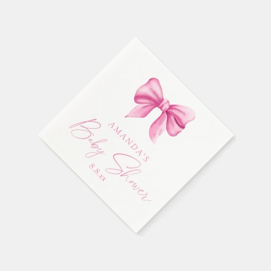 PINK BOW Girl Dusche Serviette (Ecke)