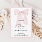 Pink Bow Girl Erster Geburtstag Einladung