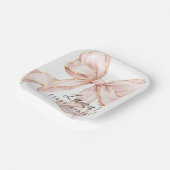 Pink Bow Girl First Birthday Party  Pappteller (Gewinkelt)