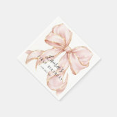 Pink Bow Girl First Birthday Party  Serviette (Ecke)