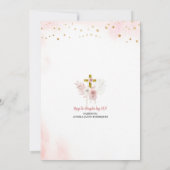 Pink Bow Girl Gebet Spanisch Primera Comunion Einladung (Rückseite)