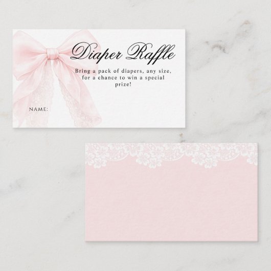 Pink Bow Girl Modern Baby Shower  Begleitkarte (Vorne/Hinten)