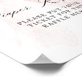 Pink Bow Girl Modern Baby Shower diaper raffle Poster (Ecke)