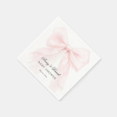Pink Bow Girl Modern Baby Shower  Serviette (Ecke)