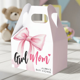 Pink Bow Girl Mom Ribbon Cute Baby Shower Geschenkschachtel