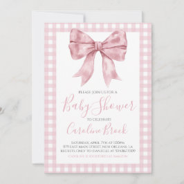 Pink Bow Girl Preppy Southern Baby Dusche Einladung