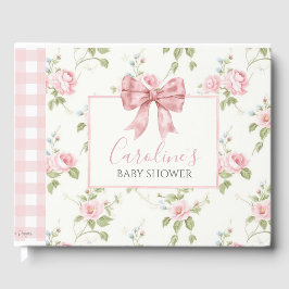 Pink Bow Girl Preppy Southern Baby Dusche Gästebuch