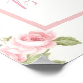 Pink Bow Girl Preppy Southern Baby Dusche Poster (Ecke)