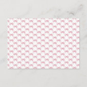 Pink Bow Girl Ribbon Babydusche Windelwindeln Begleitkarte (Rückseite)