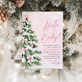 Pink Bow Girl Weihnachten Hallo Baby Dusche Einladung