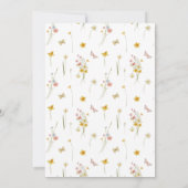 Pink Bow Girl Wildblume Butterfly Babydusche Einladung (Rückseite)