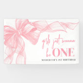Pink Bow Girls 1st Birthday Banner (Horizontal)
