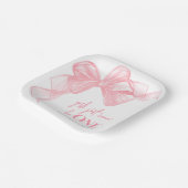 Pink Bow Girls 1st Birthday Pappteller (Gewinkelt)
