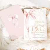 Pink Bow Girls 2nd Birthday  Einladung