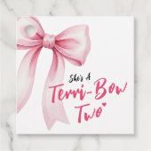 Pink Bow Girls 2nd Birthday Party Terrible Two Geschenkanhänger (Vorderseite)