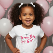 Pink Bow Girls 2nd Birthday Party Terrible Two Kleinkind T-shirt