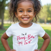 Pink Bow Girls 2nd Birthday Party Terrible Two Kleinkind T-shirt