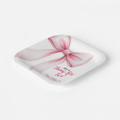 Pink Bow Girls 2nd Birthday Party Terrible Two Pappteller (Gewinkelt)