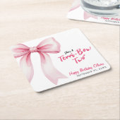 Pink Bow Girls 2nd Birthday Party Terrible Two Rechteckiger Pappuntersetzer (angewinkelt)