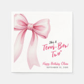 Pink Bow Girls 2nd Birthday Party Terrible Two Serviette (Vorderseite)