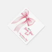 Pink Bow Girls 2nd Birthday Party Terrible Two Serviette (Ecke)