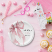 Pink Bow Girls Birthday Pappteller (Party)