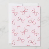 Pink Bow Girls Coquette Sweet 16 Geburtstag Einladung (Rückseite)