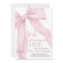  Pink Bow Girls Just Wanna be ONE First Birthday