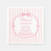 Pink Bow Girls Just Wanna be One Serviette (Vorderseite)