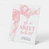 Pink Bow Girls Sweets Bar Schild (Vorderseite)
