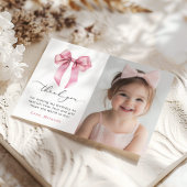 Pink Bow Girls wollen nur ein Foto sein Danke Einladung