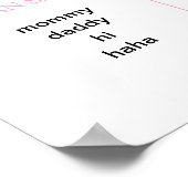 Pink Bow Girls zum ersten Geburtstag Meilenstein Poster (Ecke)