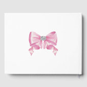 Pink Bow Glam Coquette Brautparty Gästebuch (Rückseite)