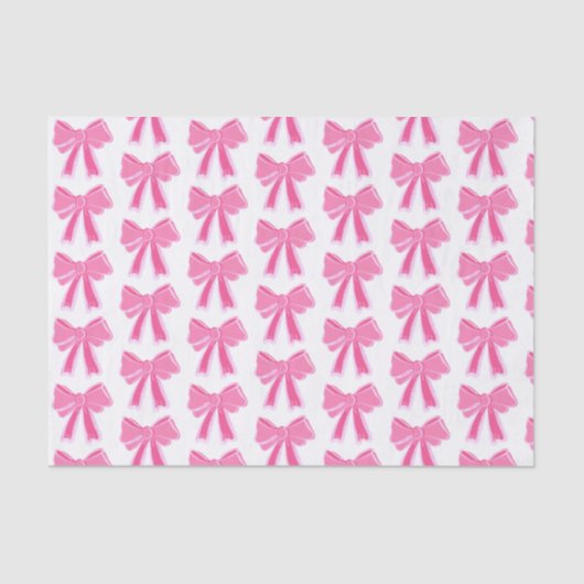 Pink Bow Glitzer Wrapping Paper Seidenpapier (Vorderseite)