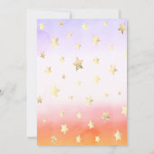 Pink Bow Gold Star Kinderdusche Einladung (Rückseite)