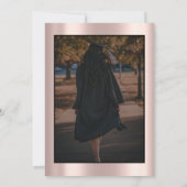 Pink Bow Grad Cap Rose Gold Your Photo Graduation Einladung (Rückseite)