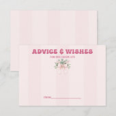 Pink Bow Grad Celebration Ratschläge und Wünsche Begleitkarte (Vorne/Hinten)