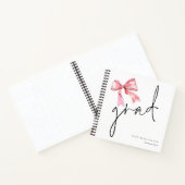 Pink Bow Grad Script Graduate Gästebuch Notizblock (Innenseite)