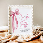 Pink Bow Graduate Party Graduate Cards and Gifts Poster
