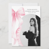 Pink Bow Graduation Ankündigung (Vorderseite)