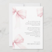 Pink Bow Graduation Announcement Ankündigung (Rückseite)