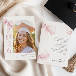 Pink Bow Graduation Announcement Ankündigung