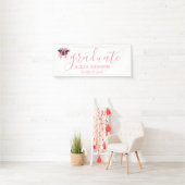 Pink Bow Graduation Cap Class Of 2026 Banner (Insitu)