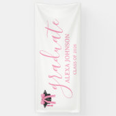 Pink Bow Graduation Cap Class Of 2026 Banner (Vertikal)