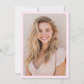 Pink Bow Graduation Dankeskarte (Rückseite)