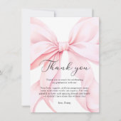 Pink Bow Graduation Dankeskarte (Vorderseite)