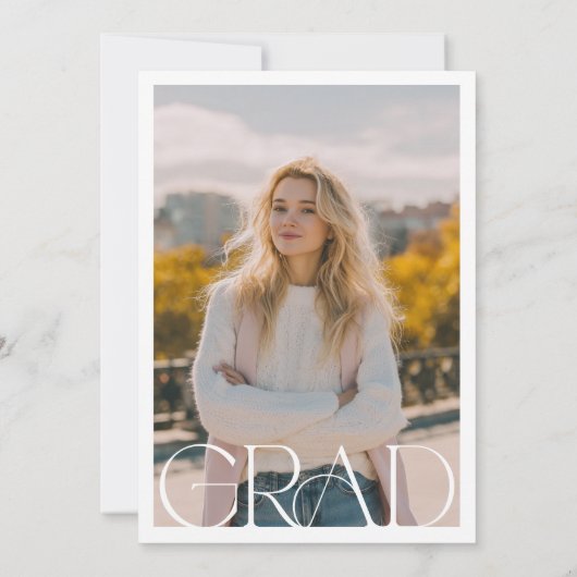 Pink Bow Graduation Dankeskarte (Rückseite)