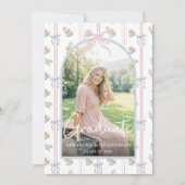 Pink Bow Graduation Einladung (Vorderseite)