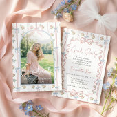 Pink Bow Graduation Einladung