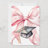 Pink Bow Graduation Invitation She Did it  Einladung (Rückseite)